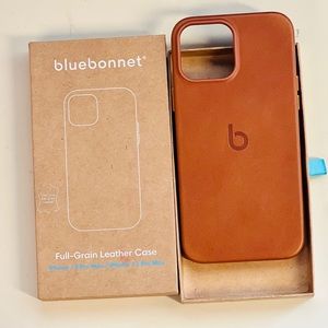 Bluebonnet Full- Grain Leather Case 13 pro- max NIB
